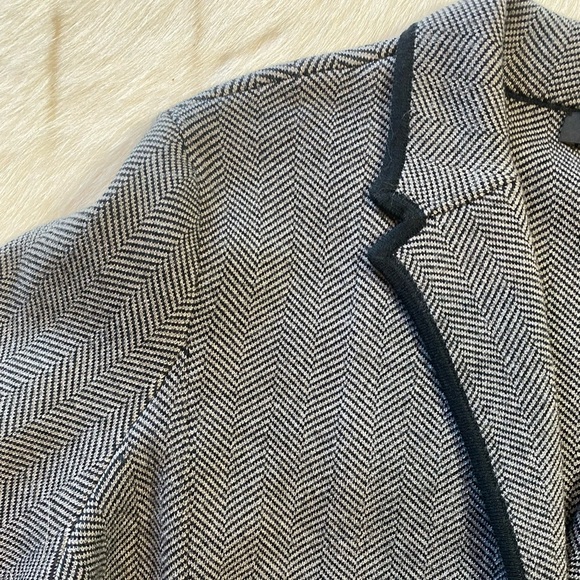 Ann Taylor Luxe Herringbone knit Sweater Blazer wool blend - Picture 8 of 9